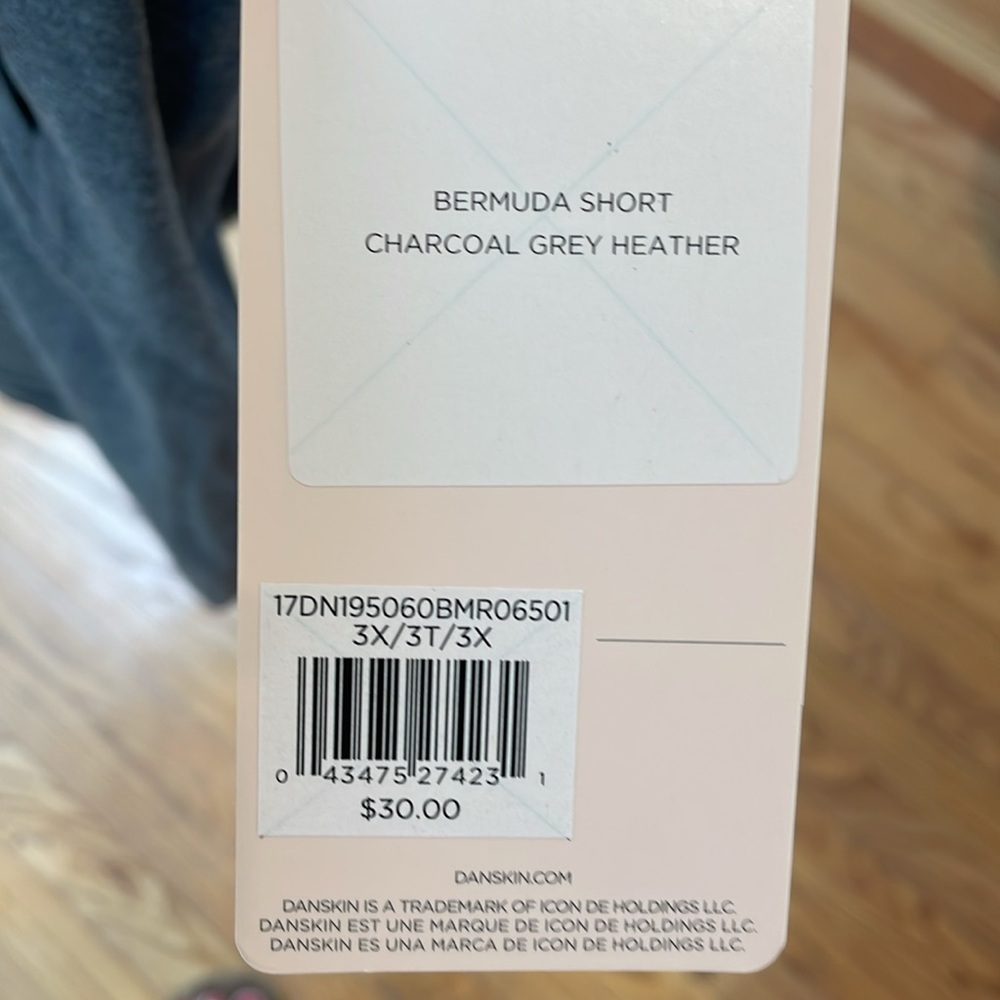 Danskin Charcoal Grey Heather Bermuda Shorts - Picture 3 of 3